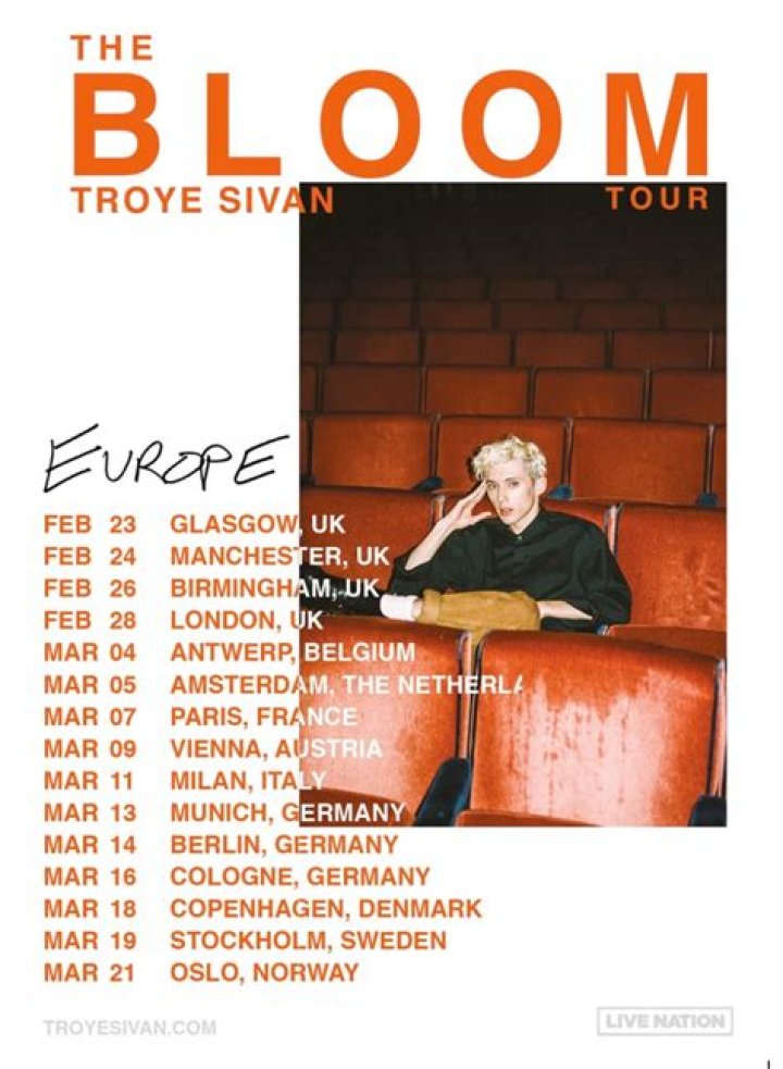 Troye Sivan announces 2019 UK and European Bloom tour